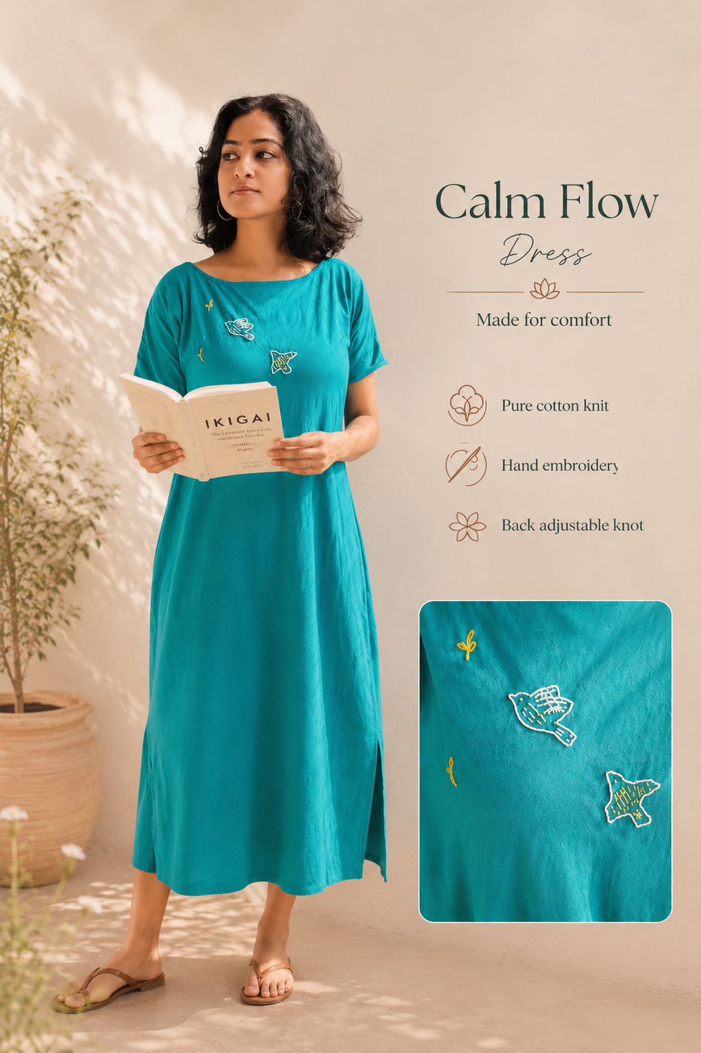 🌊

CalmFlow Dress (Teal)