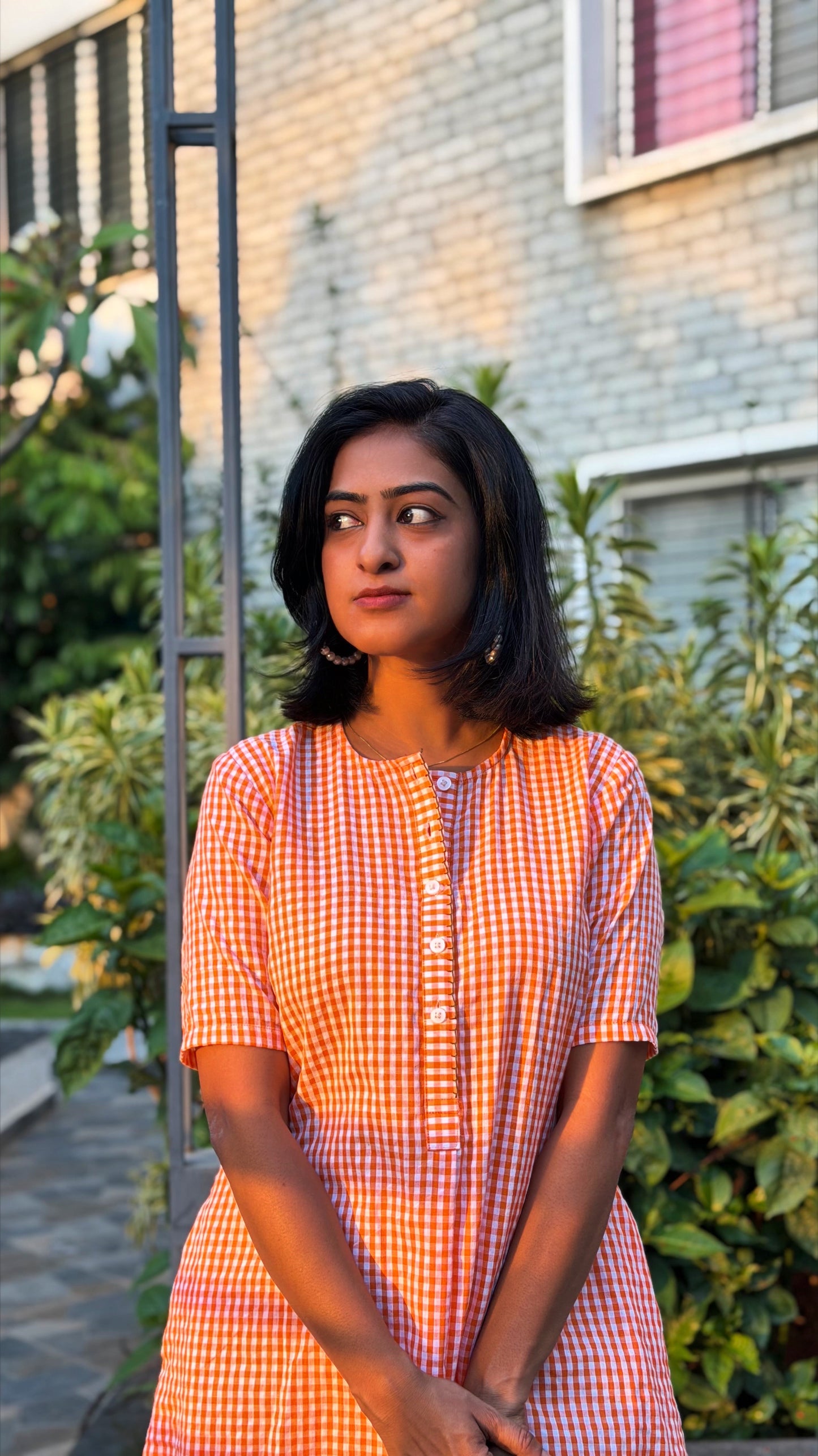 Sunlit Check Kurta Dress