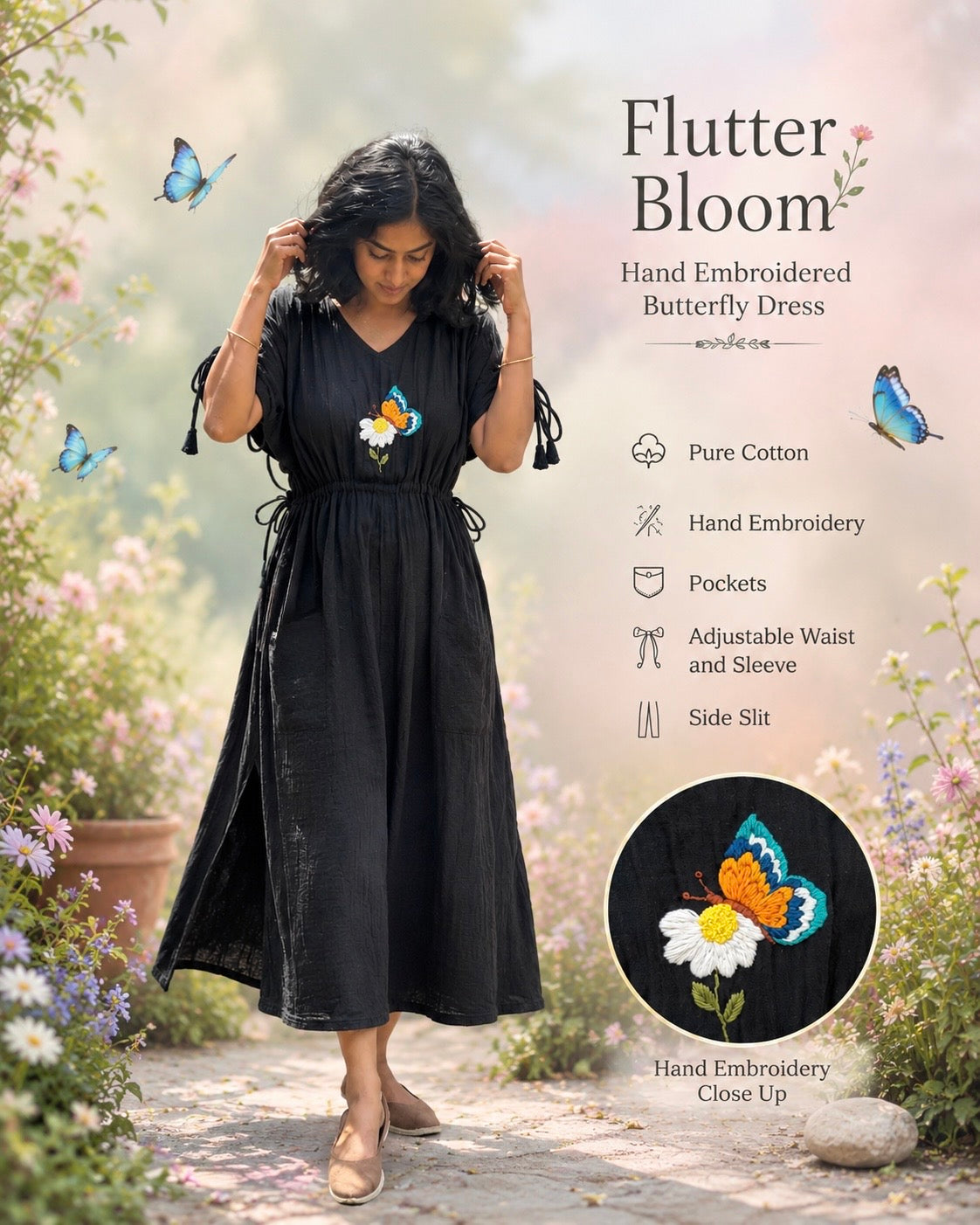 Flutter Bloom Tie Dress