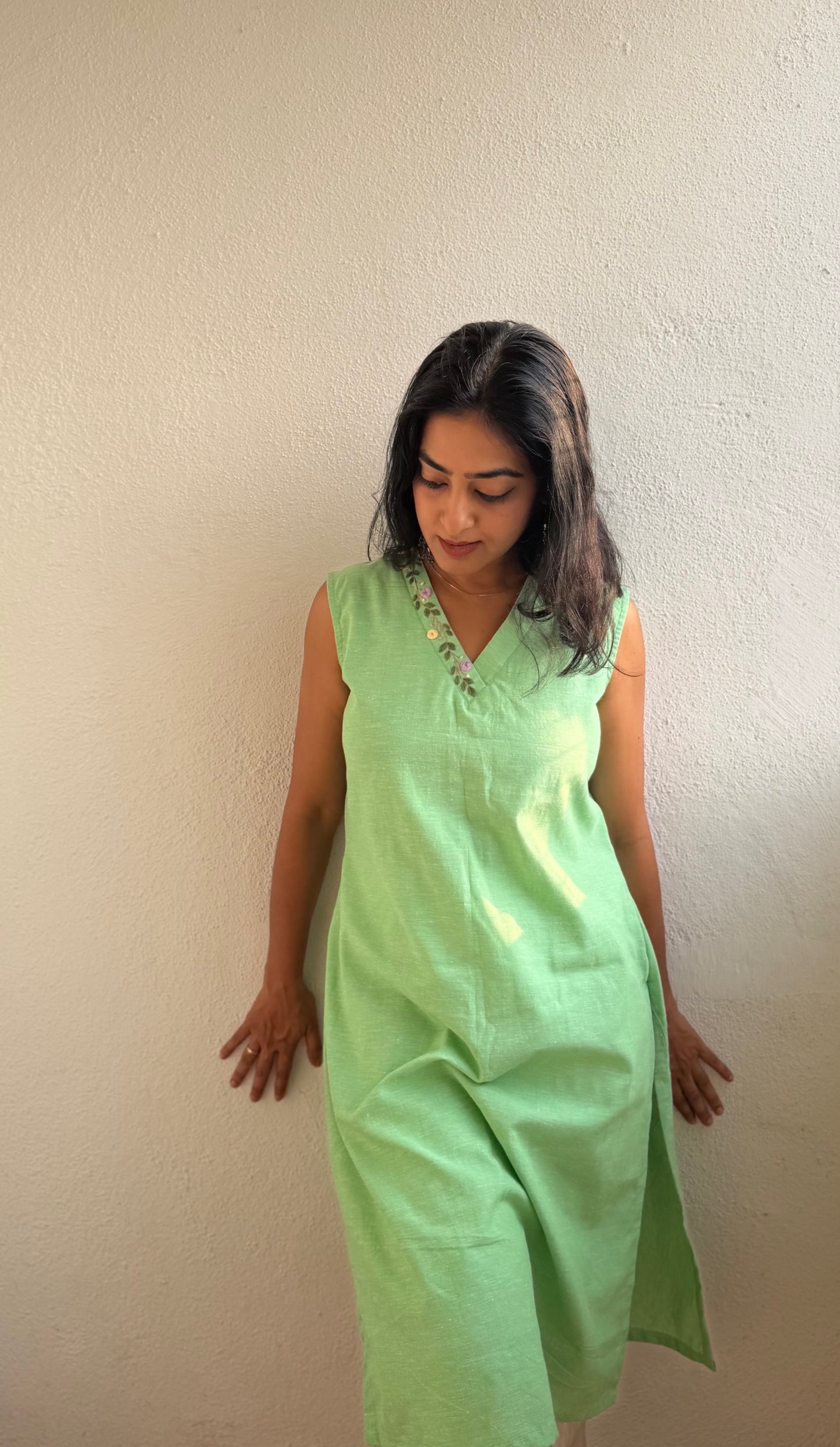 Mint Pastel Bloom Kurti
