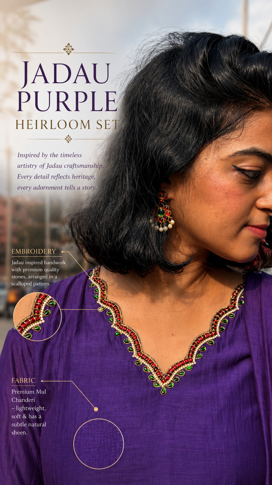 Jadau Purple Heirloom Set