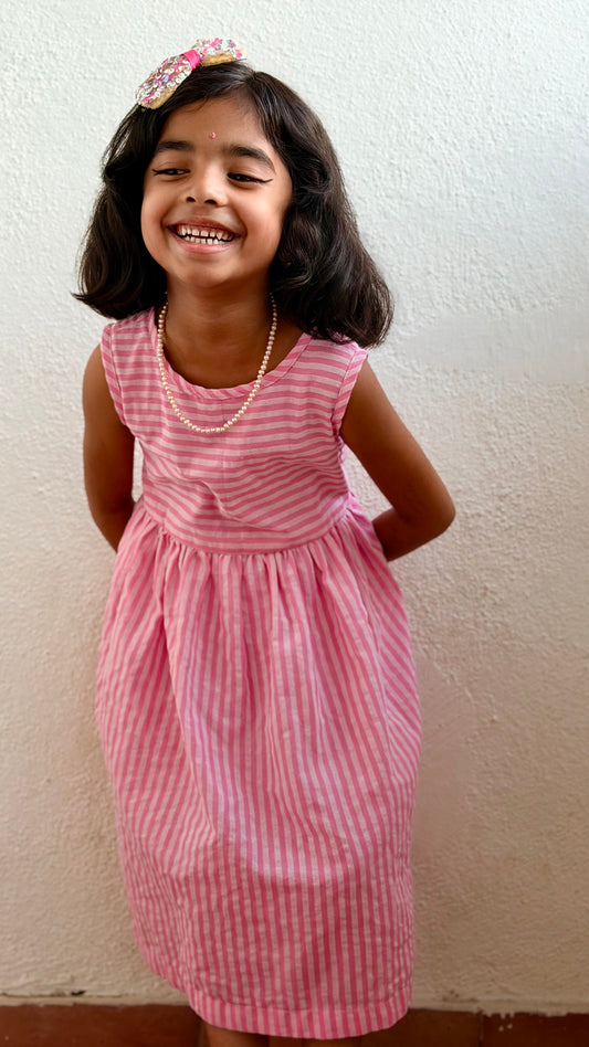 Blush Stripe Twirl Frock