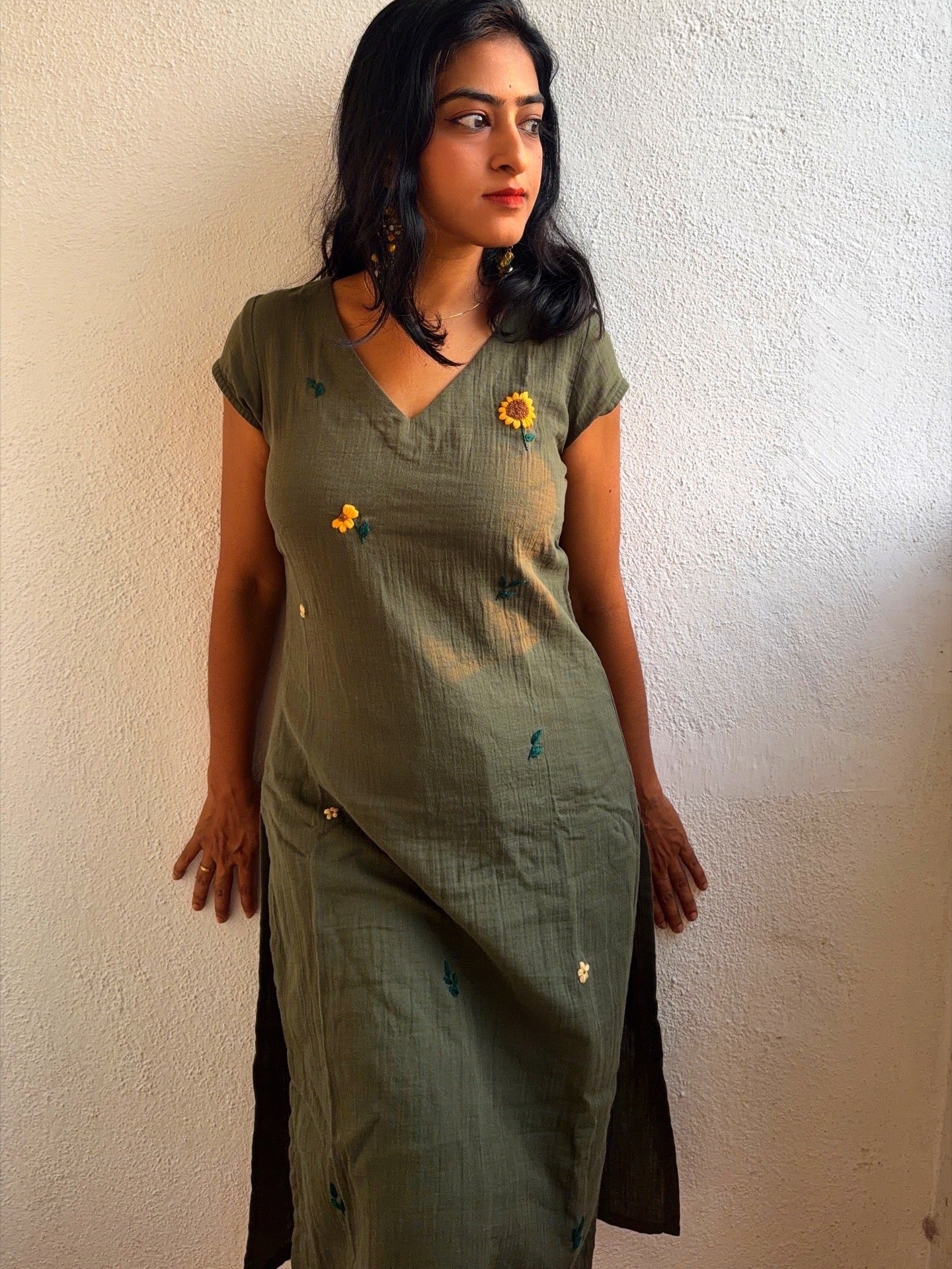 Sunlit Olive Kurti