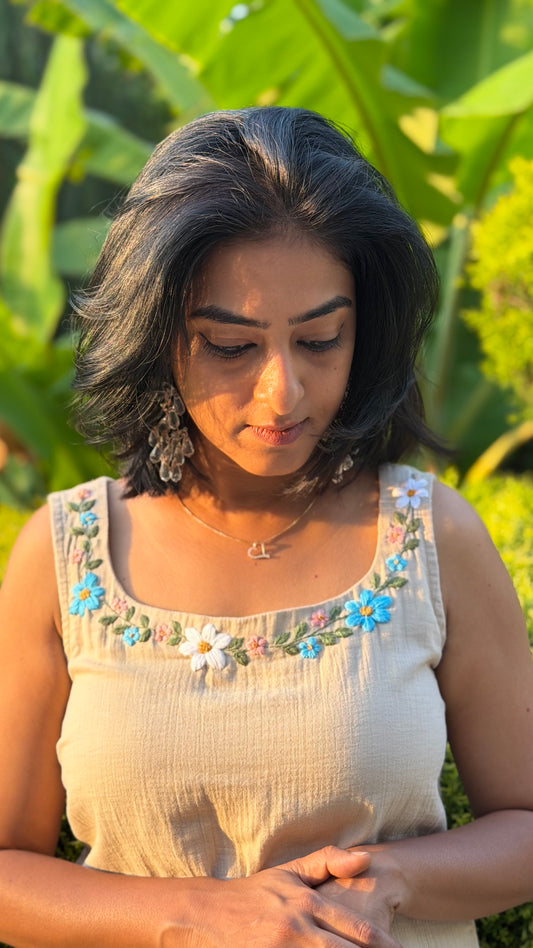 Ivory Bloom Kurti