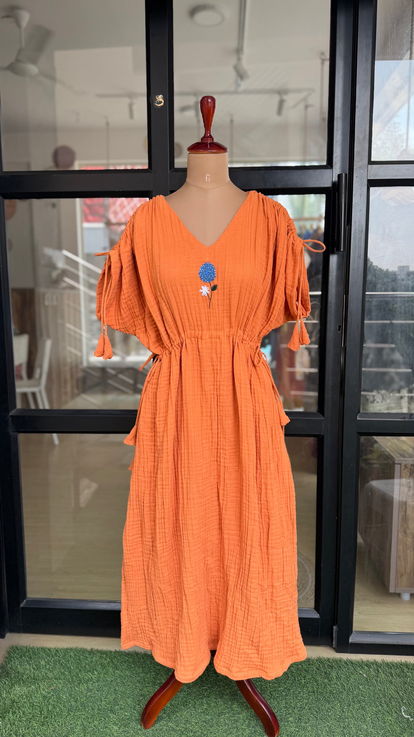Blue Bloom Tie Dress