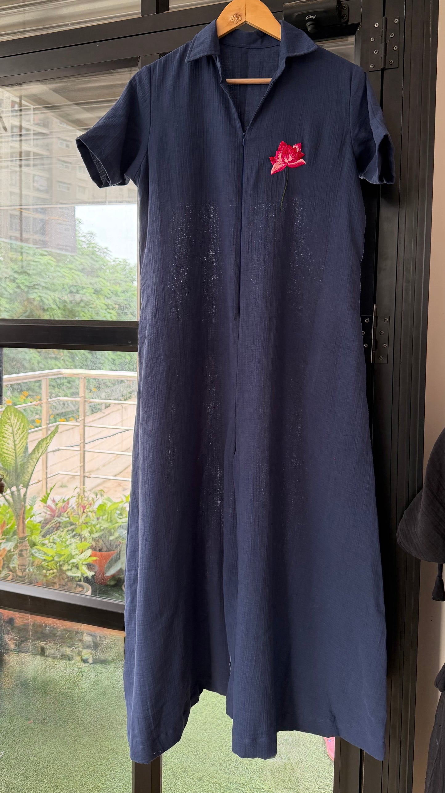 Navy Lotus Jumpsuit