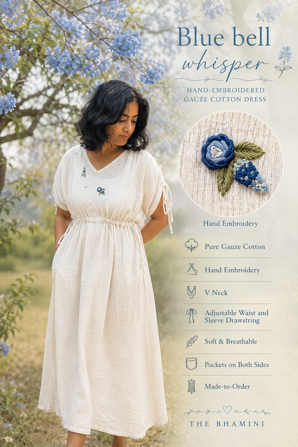 Blue bell Whisper Tie Dress