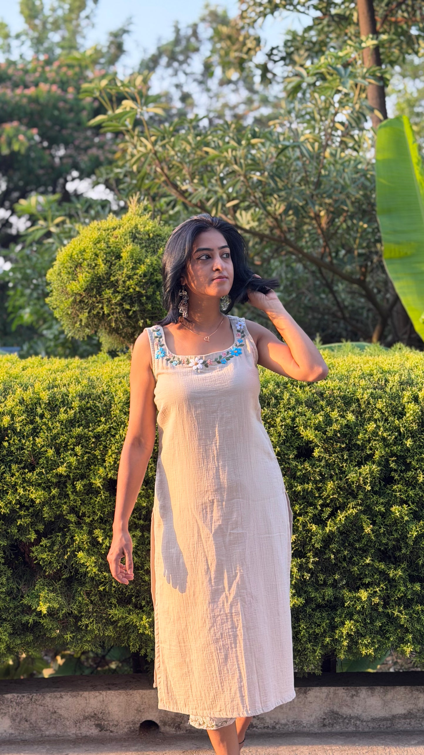 Ivory Bloom Kurti
