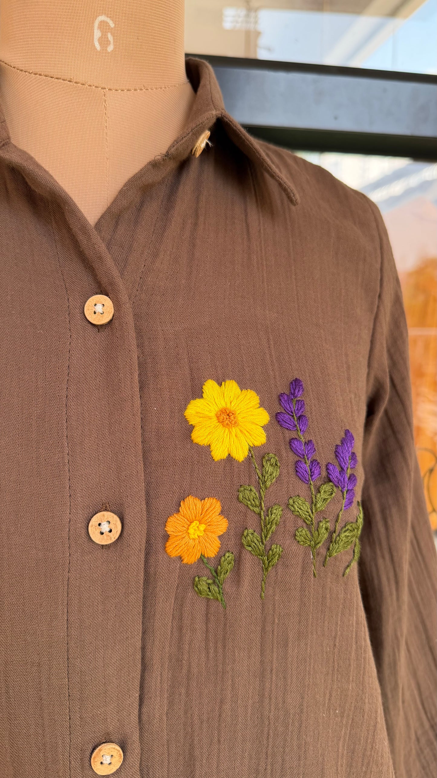 Mocha Meadow Shirt Dress
