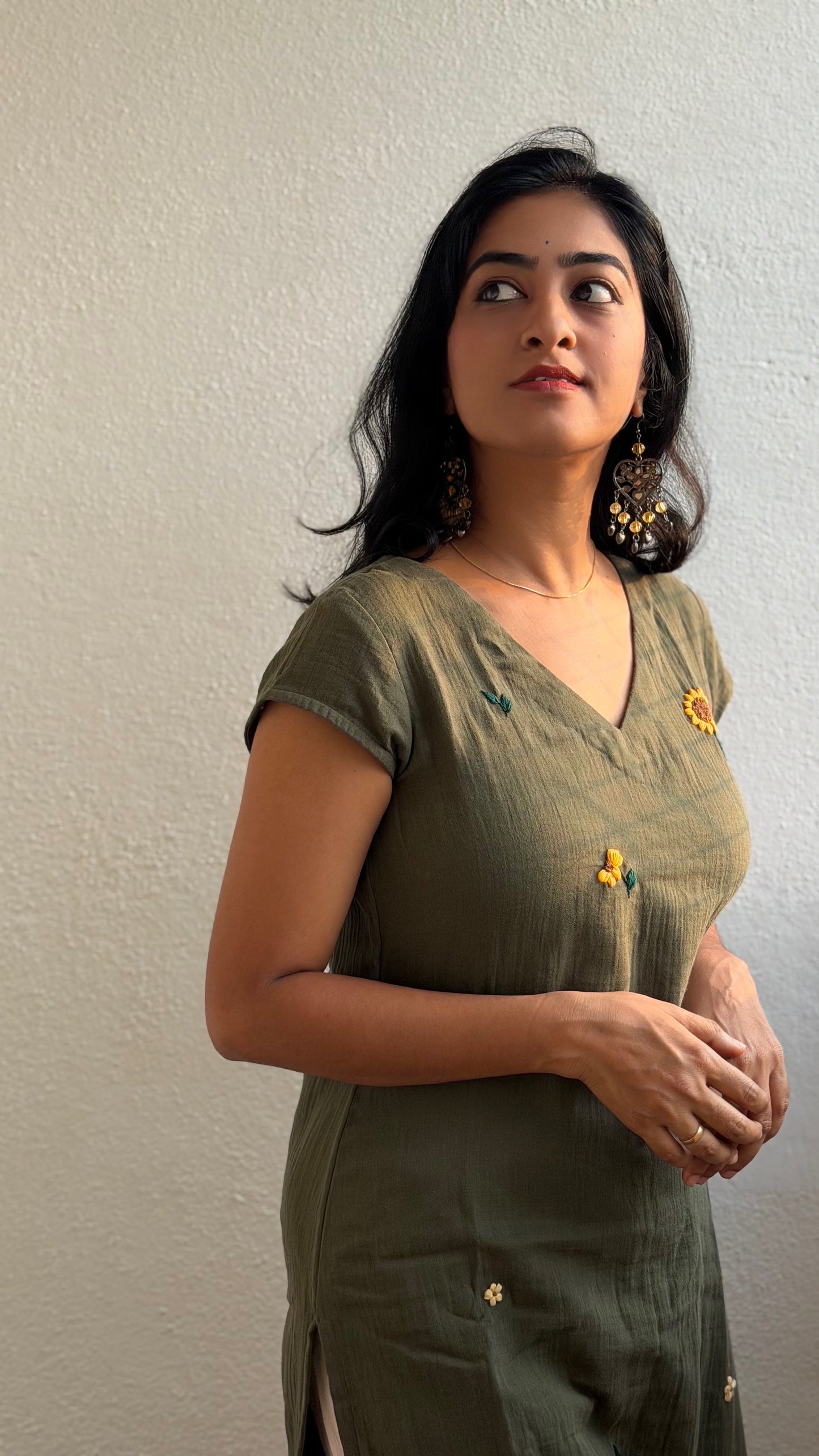 Sunlit Olive Kurti