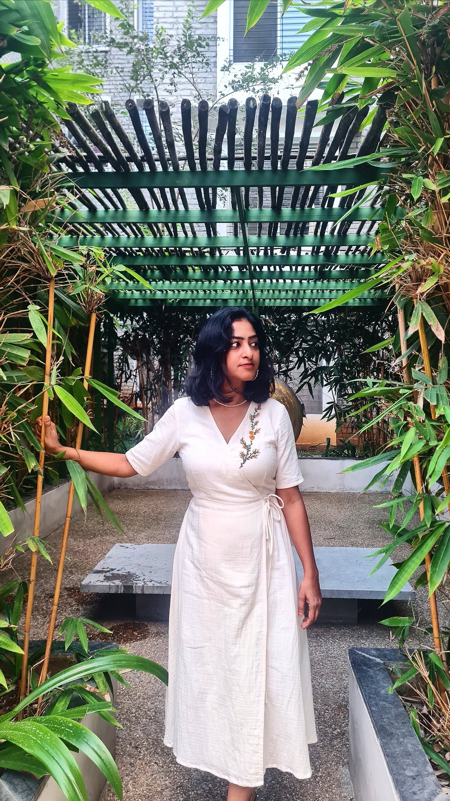 Ivory Meadow Wrap Dress