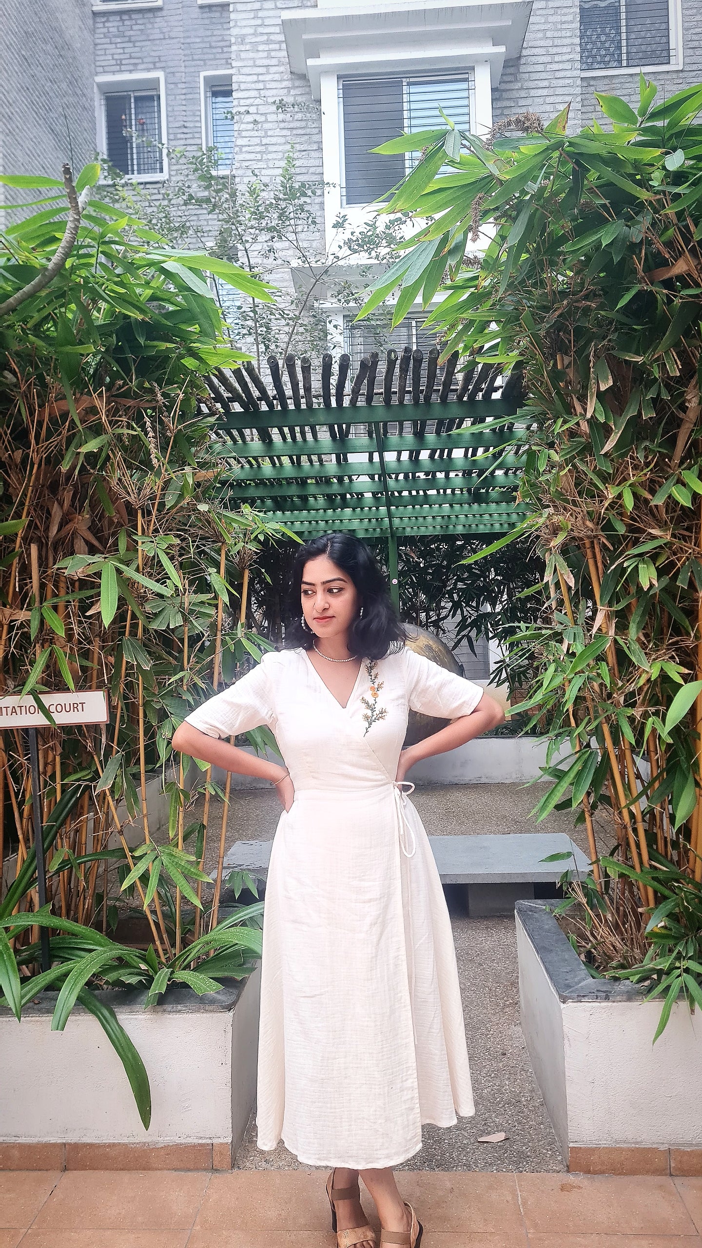 Ivory Meadow Wrap Dress