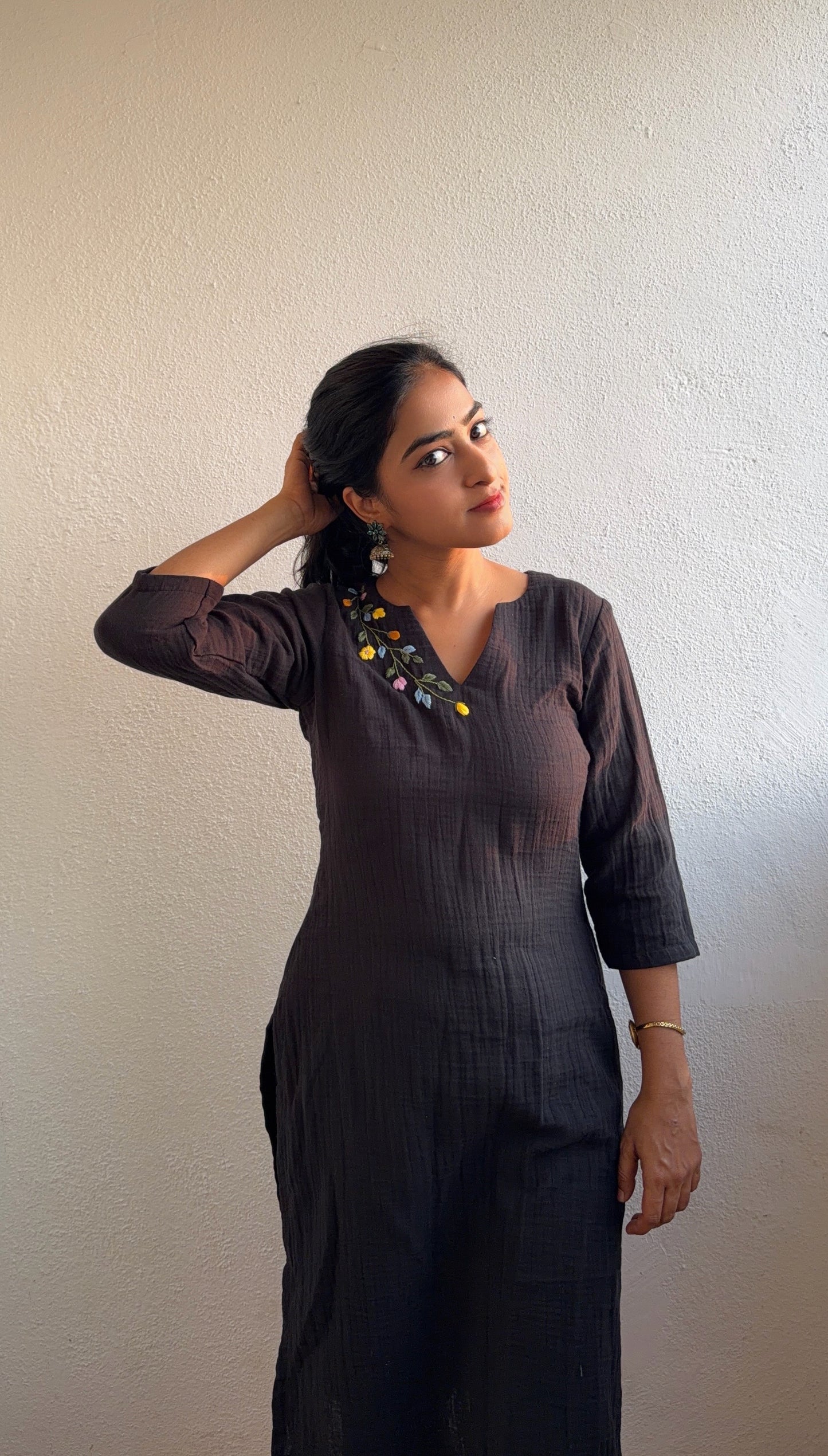 Midnight Bloom Kurti