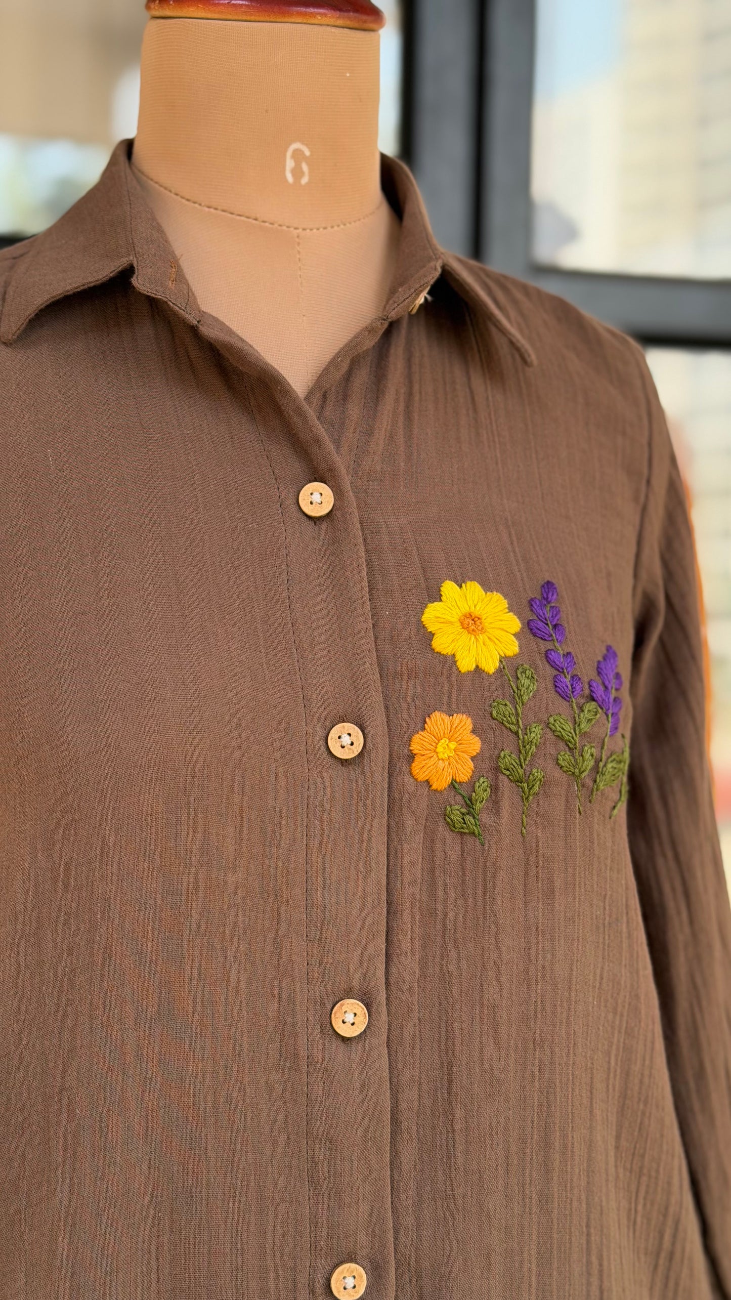 Mocha Meadow Shirt Dress