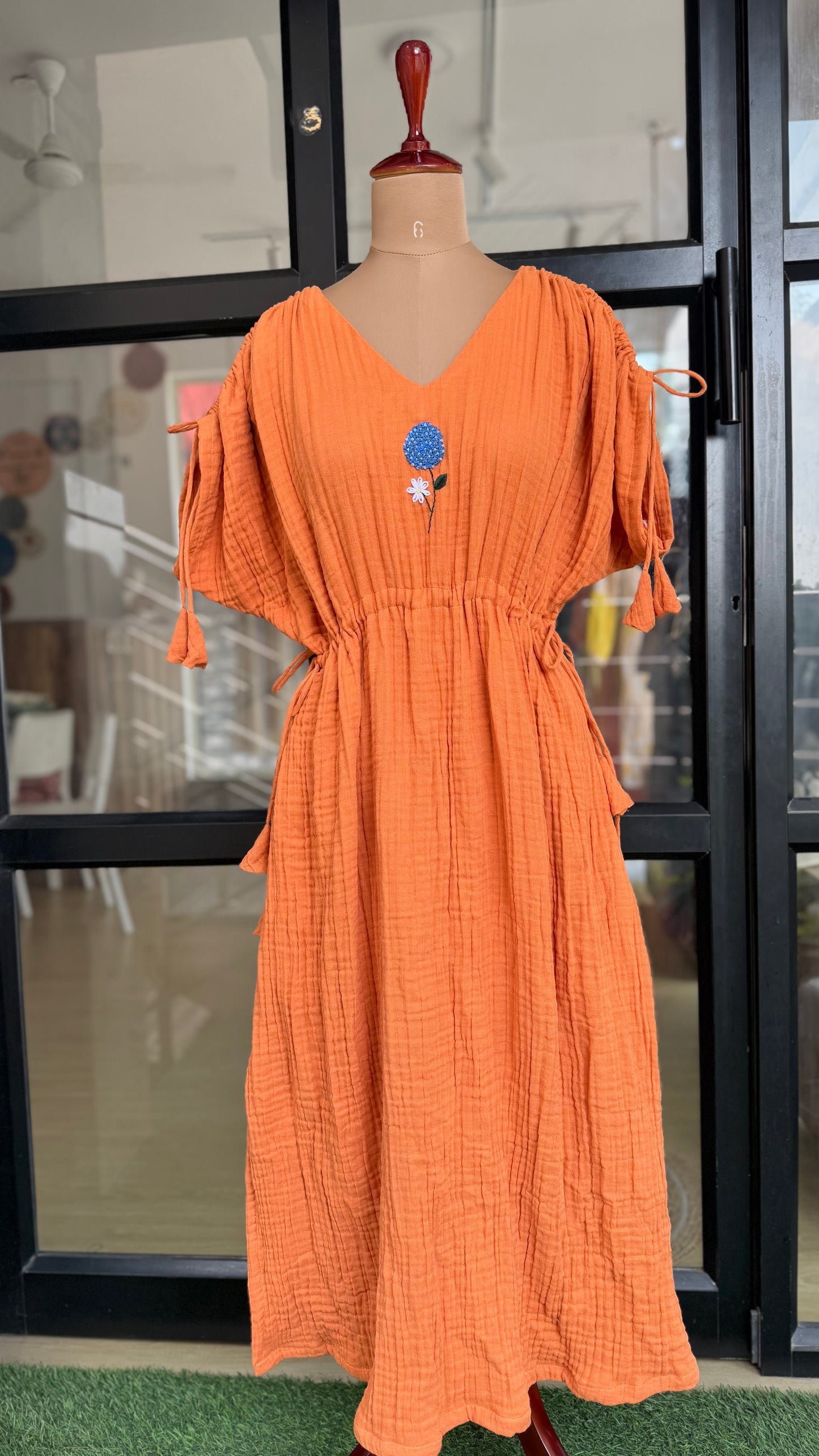Blue Bloom Tie Dress