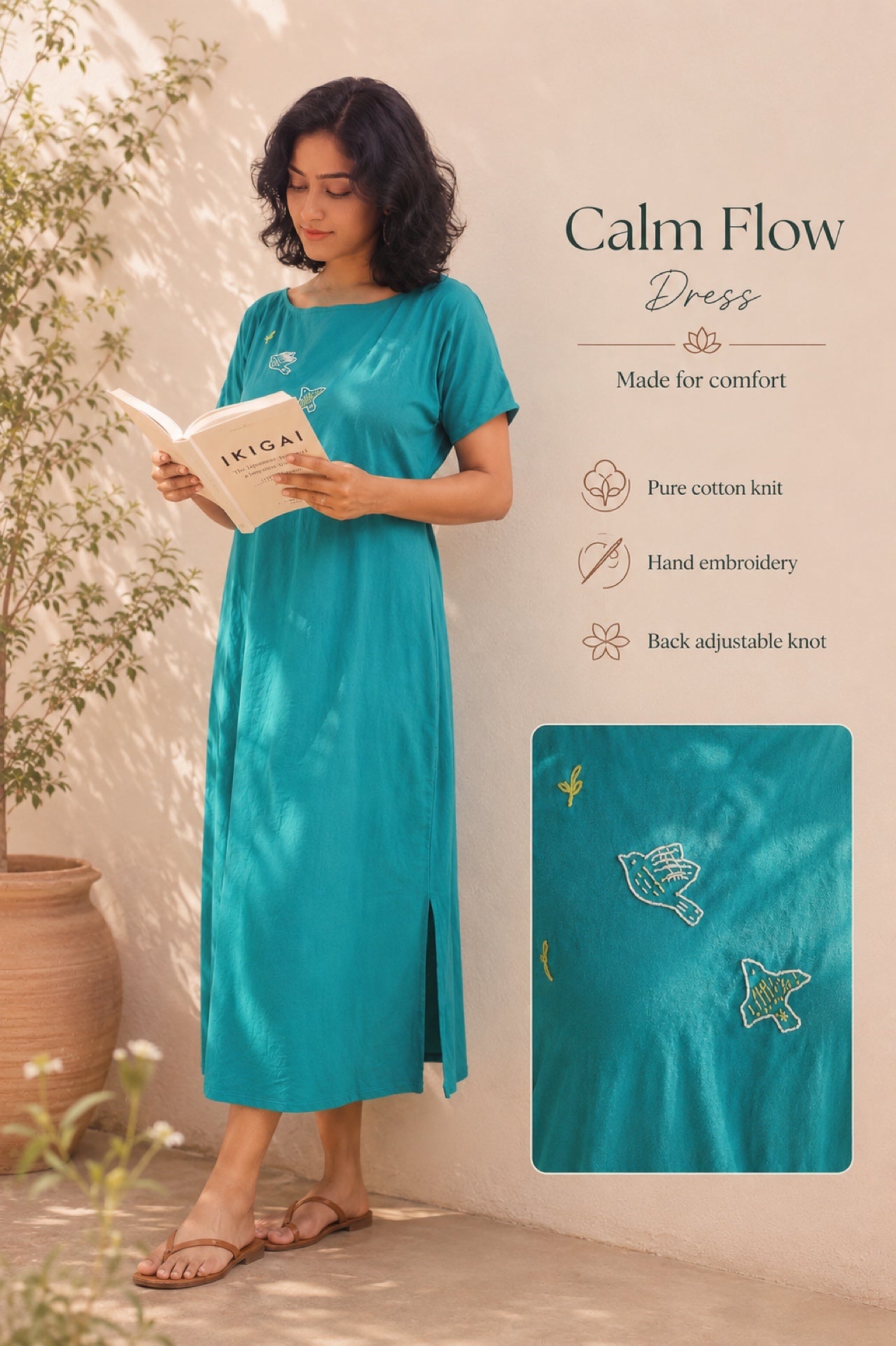 🌊

CalmFlow Dress (Teal)