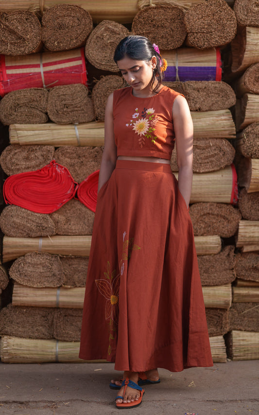 Malarvai Skirt and Top Set