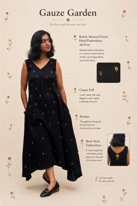 Gauze Garden Black
