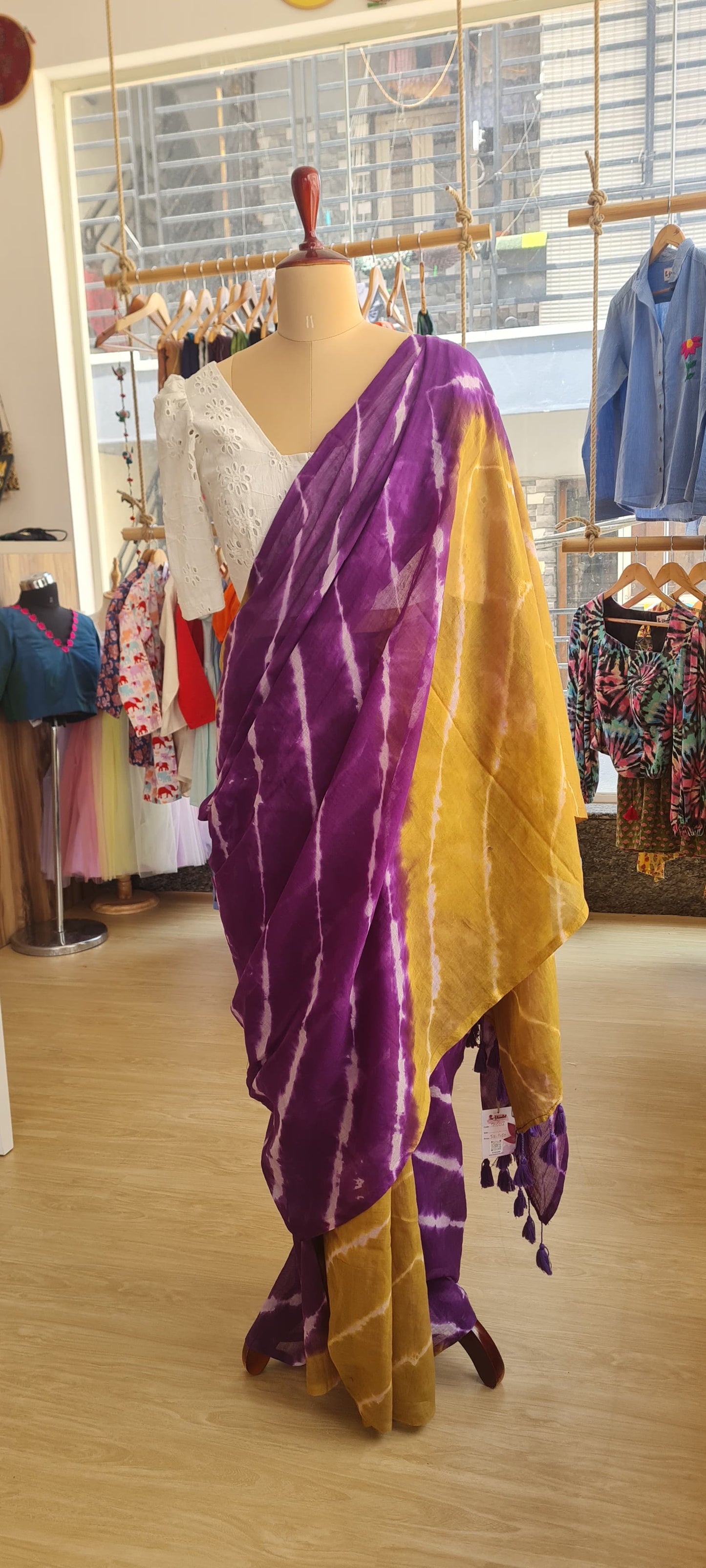 The Tie And Dye Mul Cotton Saree