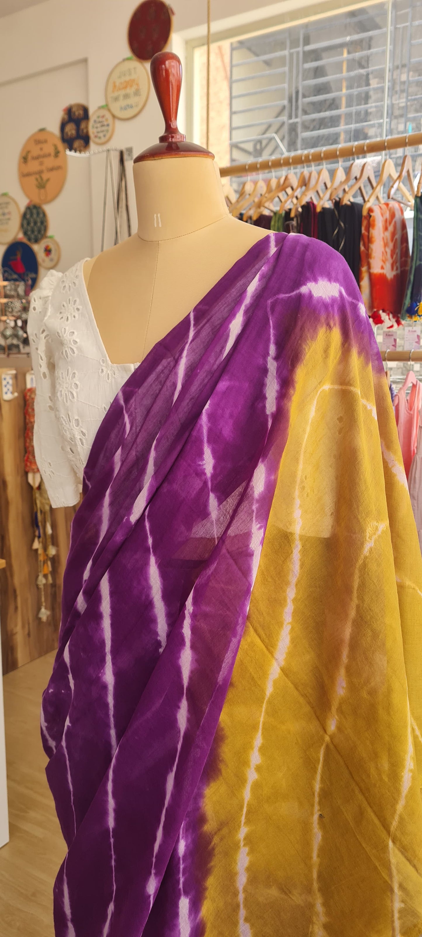 The Tie And Dye Mul Cotton Saree