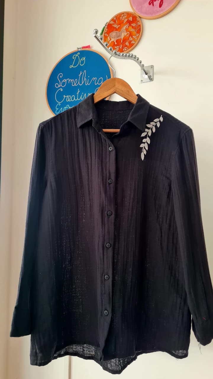 Noir Leaf Shirt-SH0022