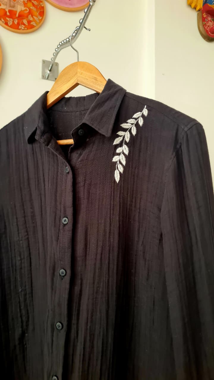 Noir Leaf Shirt-SH0022