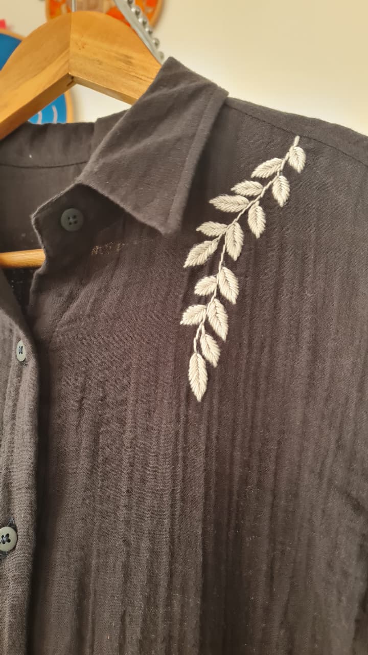 Noir Leaf Shirt-SH0022