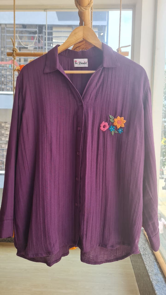 Floral Plum Shirt(SH0003)