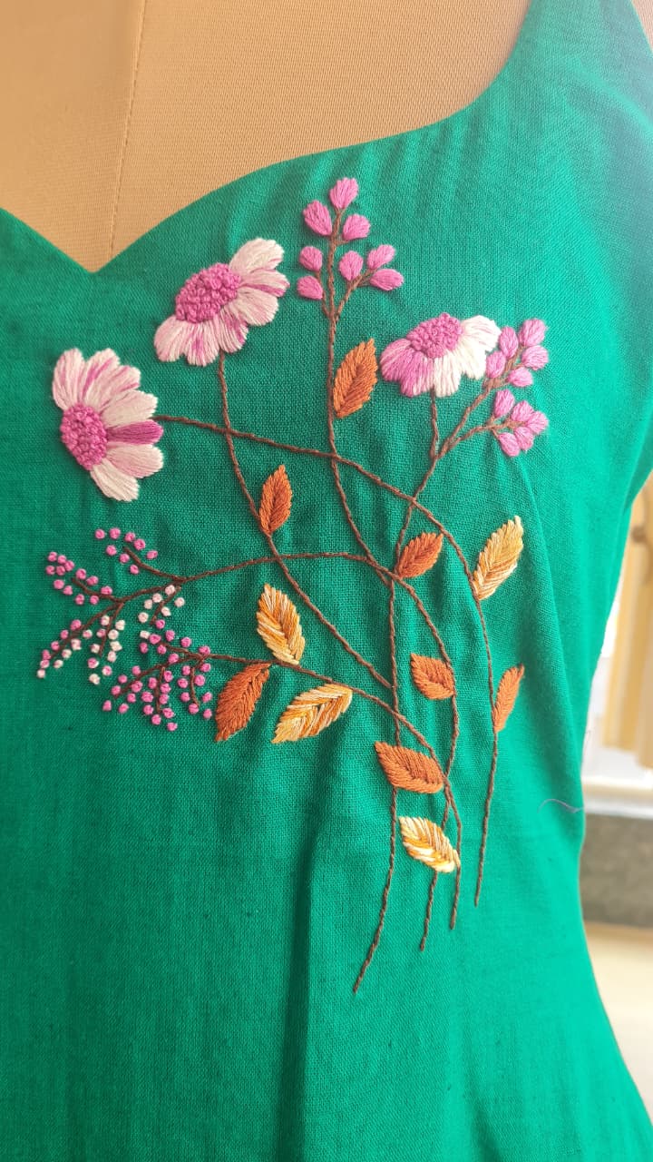 🌸 Emerald Garden Slip Dress-FR1047