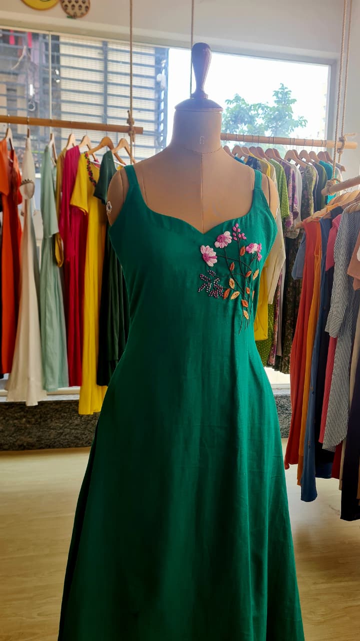 🌸 Emerald Garden Slip Dress-FR1047