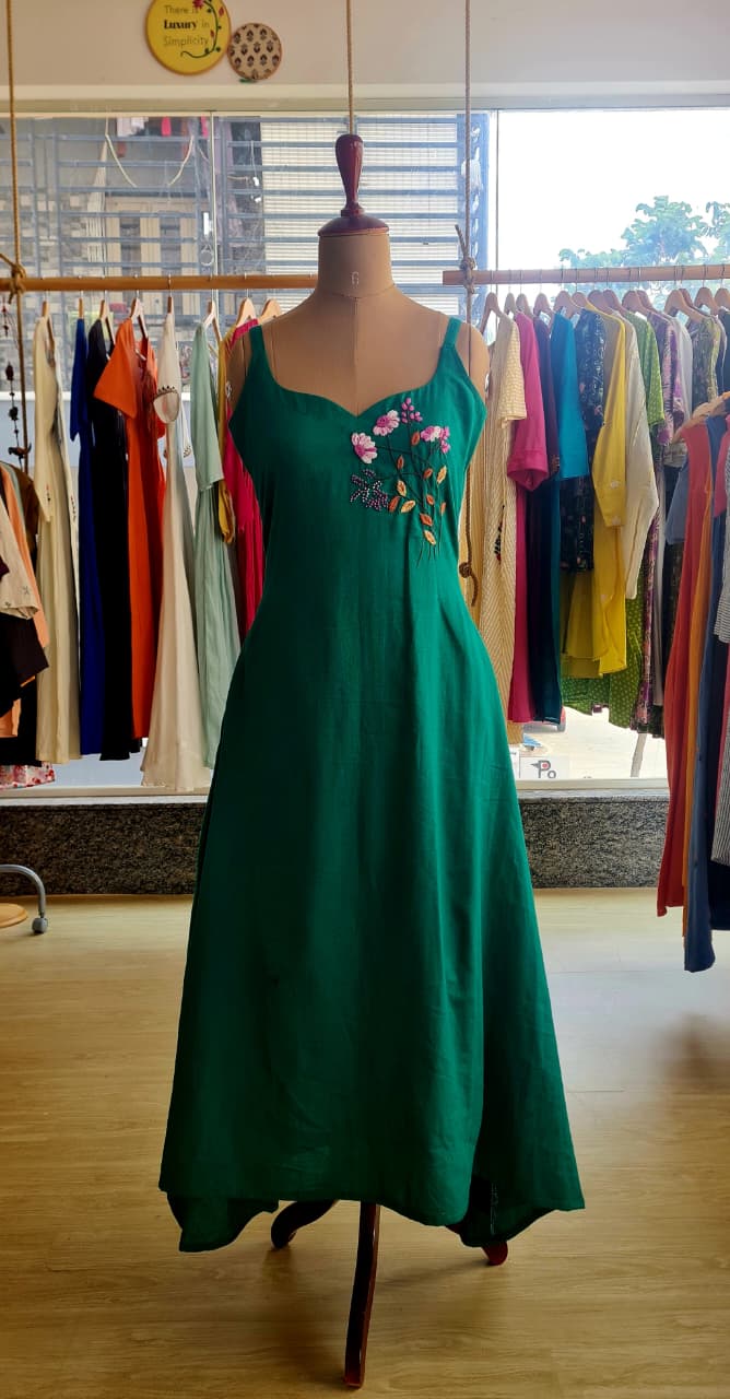 🌸 Emerald Garden Slip Dress-FR1047