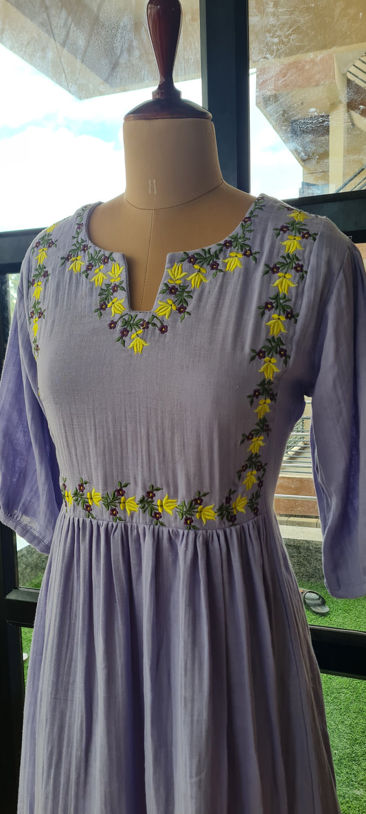The Lavender Floral Gauze Frock