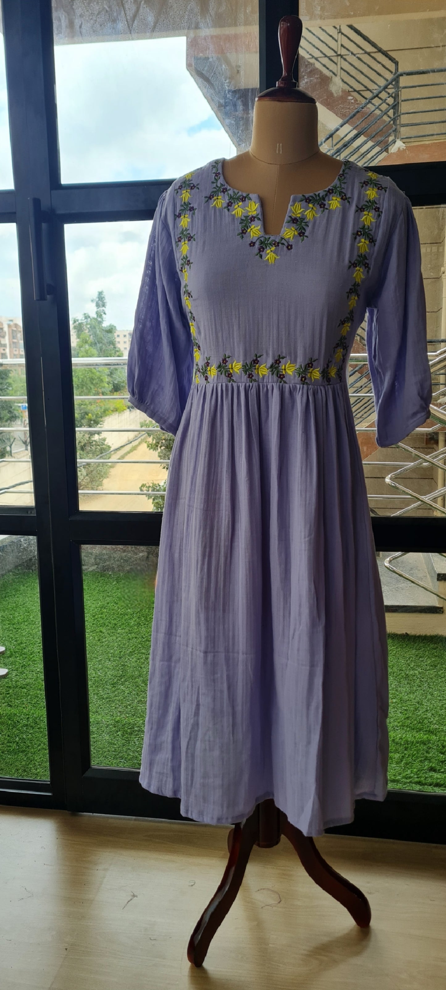 The Lavender Floral Gauze Frock