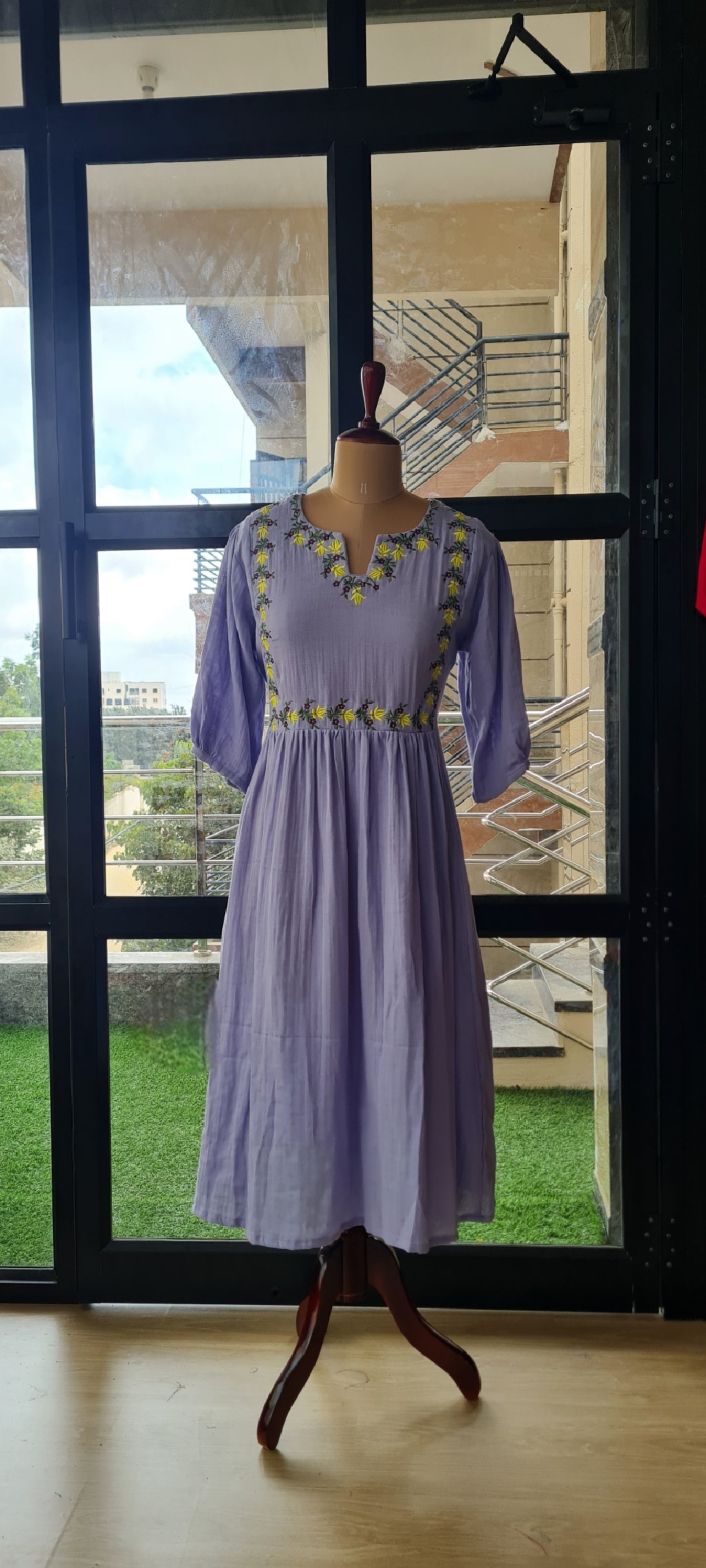The Lavender Floral Gauze Frock
