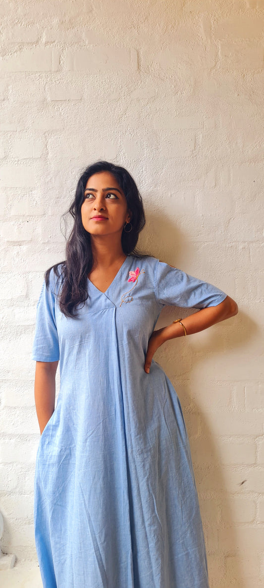 Whispers of Blue The Butterfly Frock