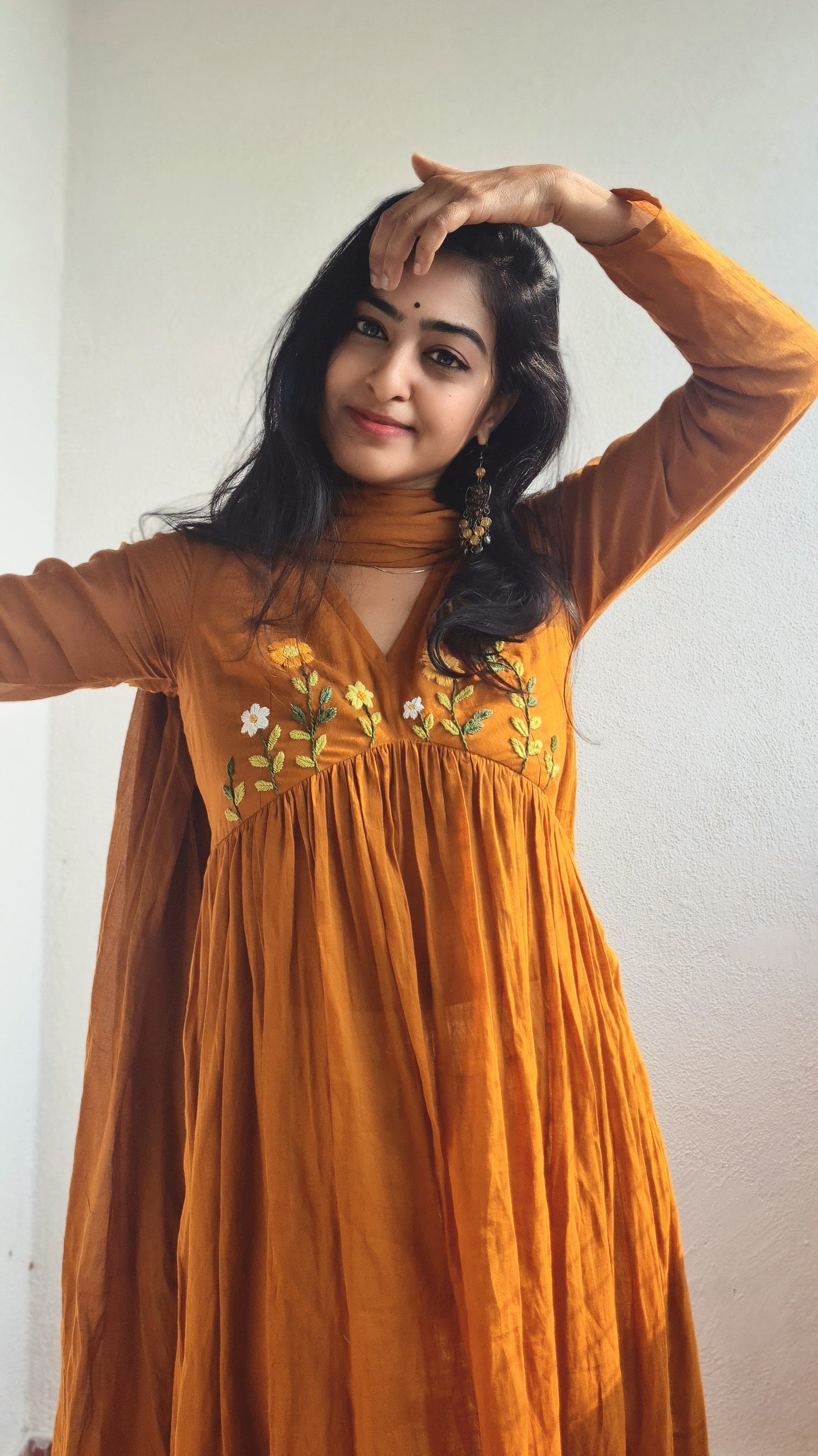 Man vasanai Alia Cut Frock and Dupatta. .Embracing the essence of nature