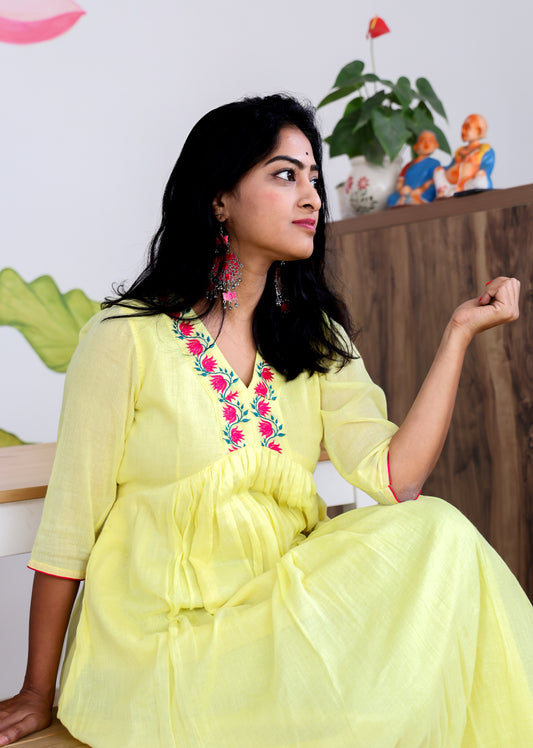 The Yellow Mul Cotton Frock