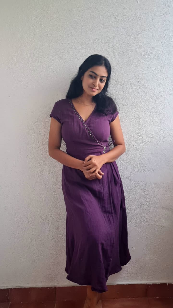 Wine Whisper Wrap dress (FR1008)