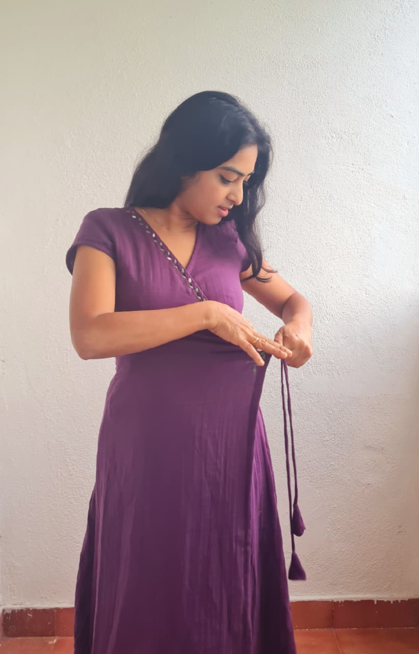Wine Whisper Wrap dress (FR1008)
